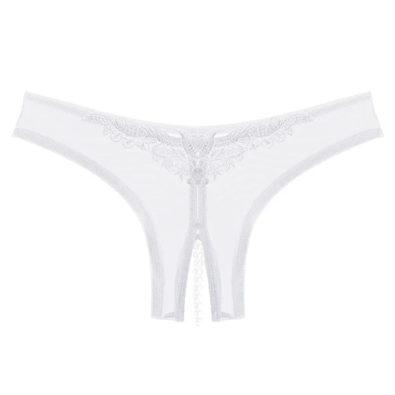 Pearl Mesh Crotchless Panty
