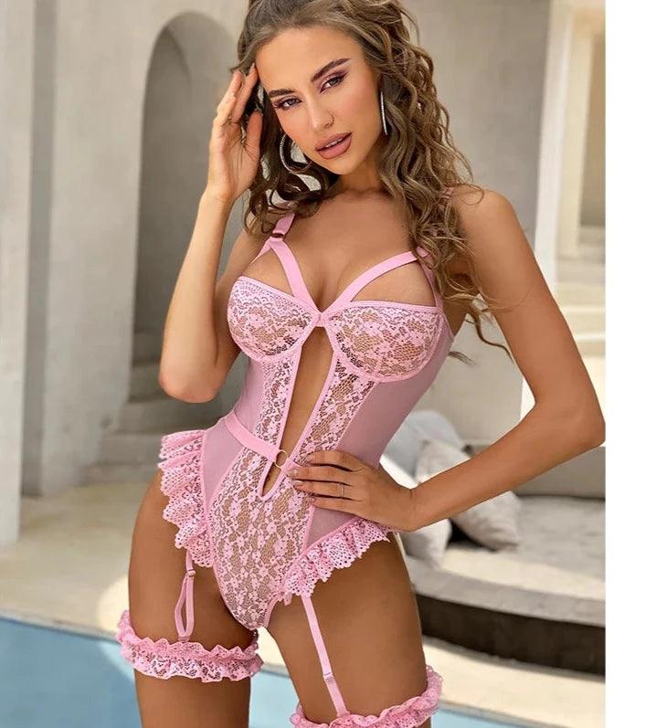 Sugar Plum Temptation: Playful Sheer Lingerie - Embrace Your Alluring Sweetness