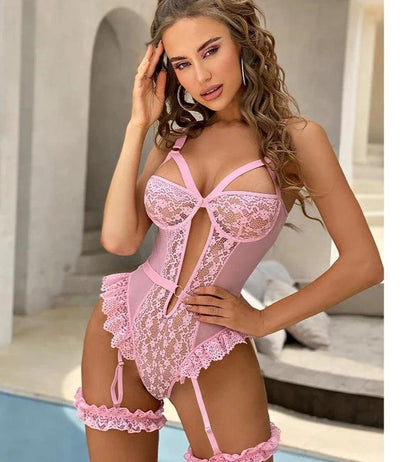 Sugar Plum Temptation: Playful Sheer Lingerie - Embrace Your Alluring Sweetness