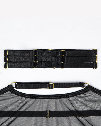 4 Piece Sheer Mesh Bra and Thong Set