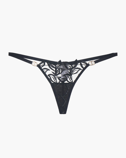 LUNETHA Embroidered Lace Thong