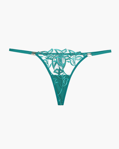LUNETHA Embroidered Lace Thong