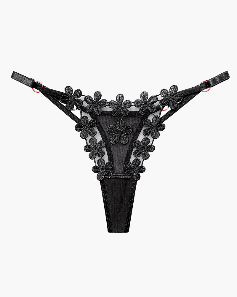 Flower Embroidery Mesh Lace Panties