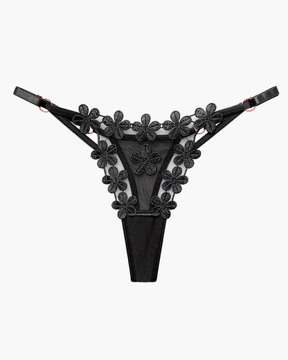 Flower Embroidery Mesh Lace Panties