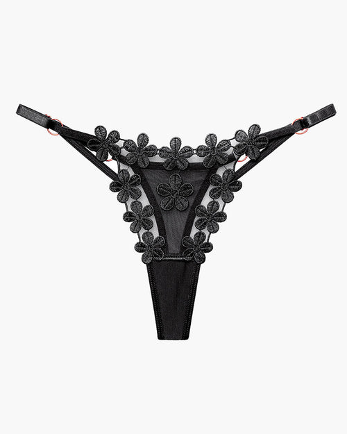 Flower Embroidery Mesh Lace Panties