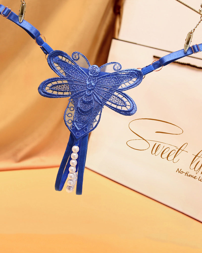 MYRELIS Perspective Pearl Crotchless Thong Panties