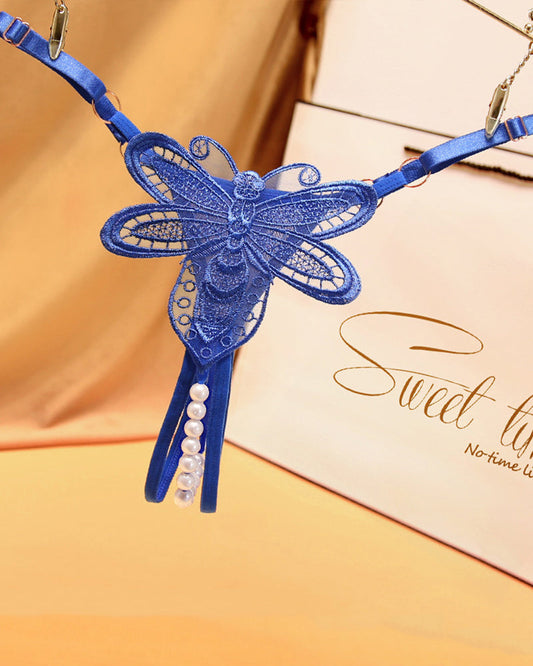 MYRELIS Perspective Pearl Crotchless Thong Panties