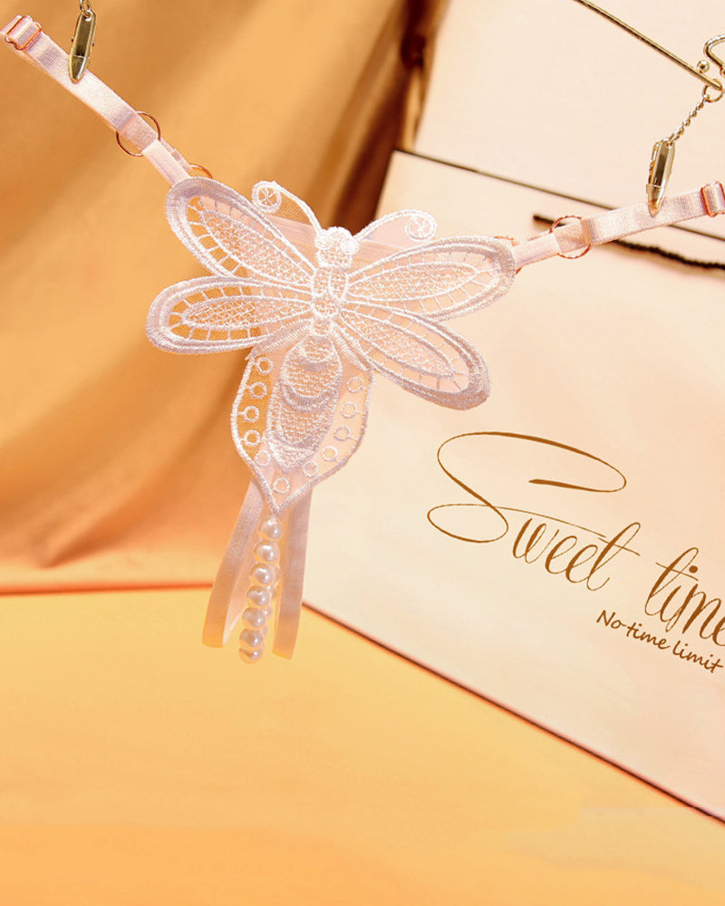 MYRELIS Perspective Pearl Crotchless Thong Panties