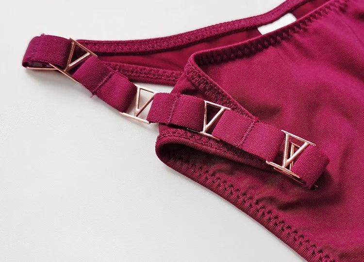 Luxury Metal Buckle: Low Rise Sexy Thong Panties