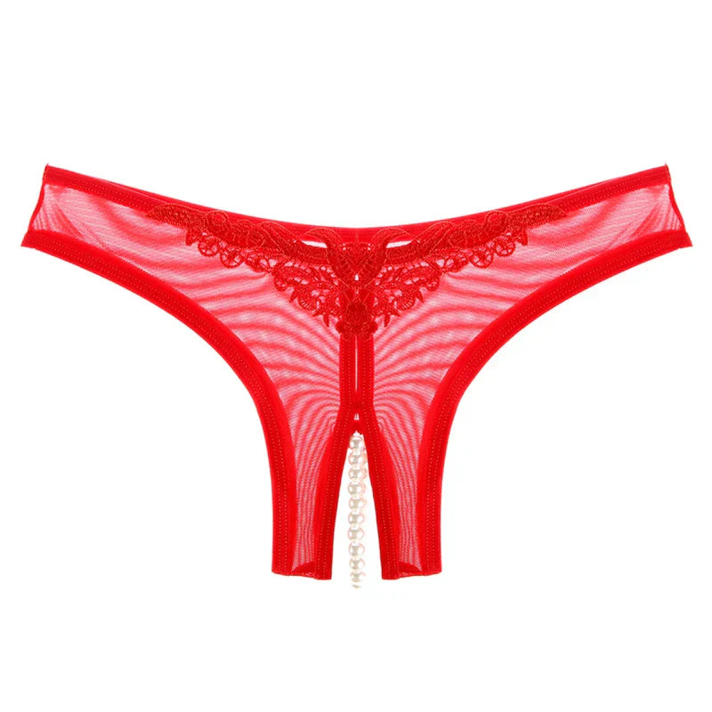 Pearl Mesh Crotchless Panty