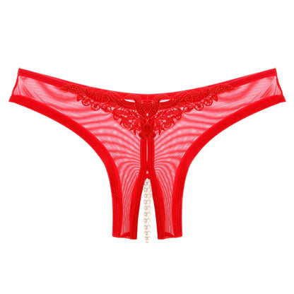 Pearl Mesh Crotchless Panty