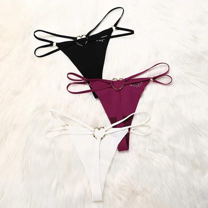 Iron Ring Sexy G-String: Ice Silk Thong Panties