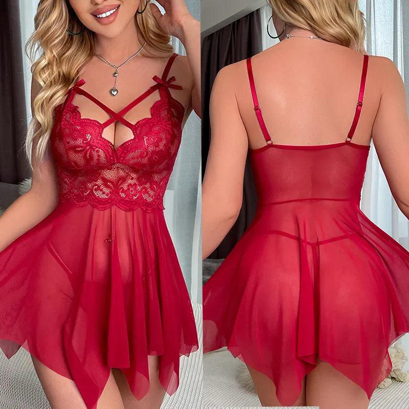 Red Lingerie Set & Nightgown