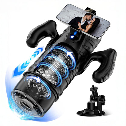 SUPTRUCK™ Magnus Male Masturbator with Handle, Phone Holder 🔥 Toy 7 Thrusting & Rotating Modes, Suction Base Stroker, Hands-Free LCD Display
