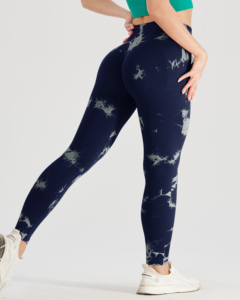 Seamless Tie-dye High-waisted Slimming Butt-lifting Tight-fitting Yoga Pants