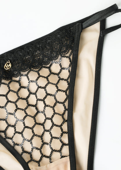 DAPHNE Sparkling Nude Lace Hipster Panties