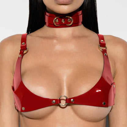 FancyStar Charlene Patent Leather Lingerie Set HEMSMTH255