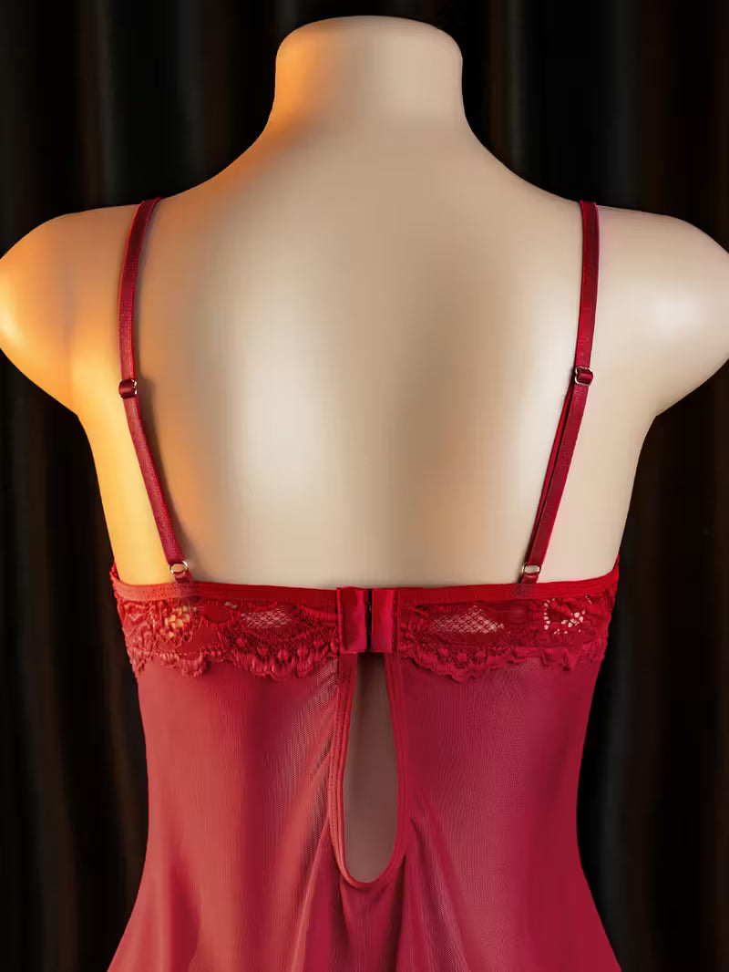 Midnight Lace Babydoll Set