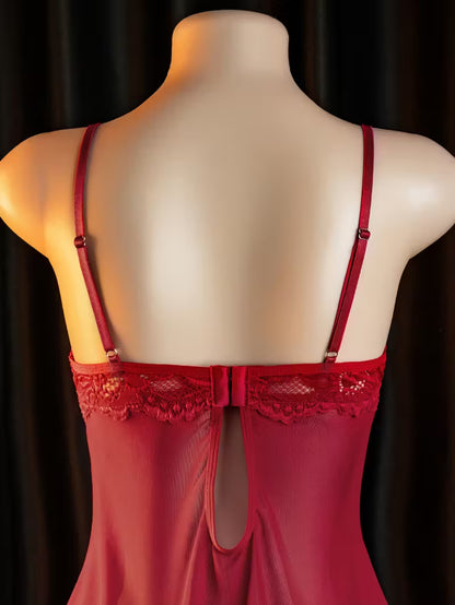 Midnight Lace Babydoll Set