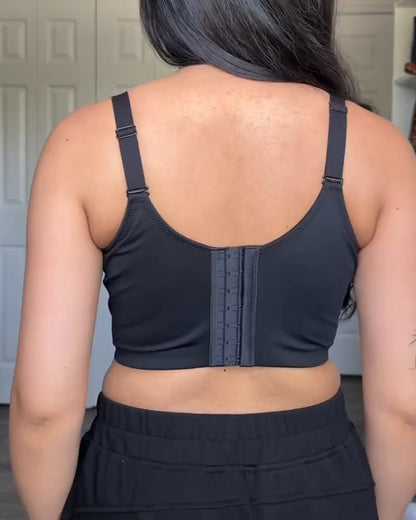 V-neck Wide Back Underwire Long Body Shaping Push-up Bra