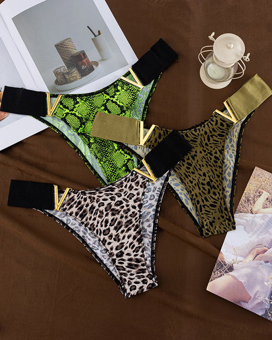 Seamless Sexy Colorblock Printed Panties