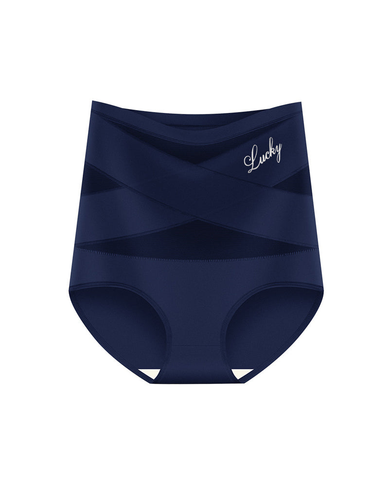 High Waist Tummy Control Breathable Mesh Cross Seamless Hip Lifting Briefs