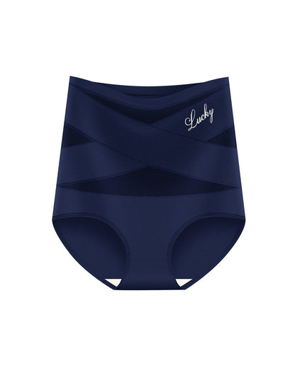 High Waist Tummy Control Breathable Mesh Cross Seamless Hip Lifting Briefs