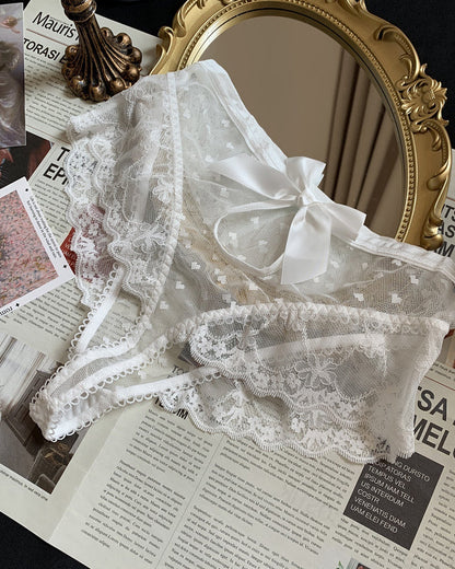 High-waisted Lace Openwork Mesh Breathable Panties