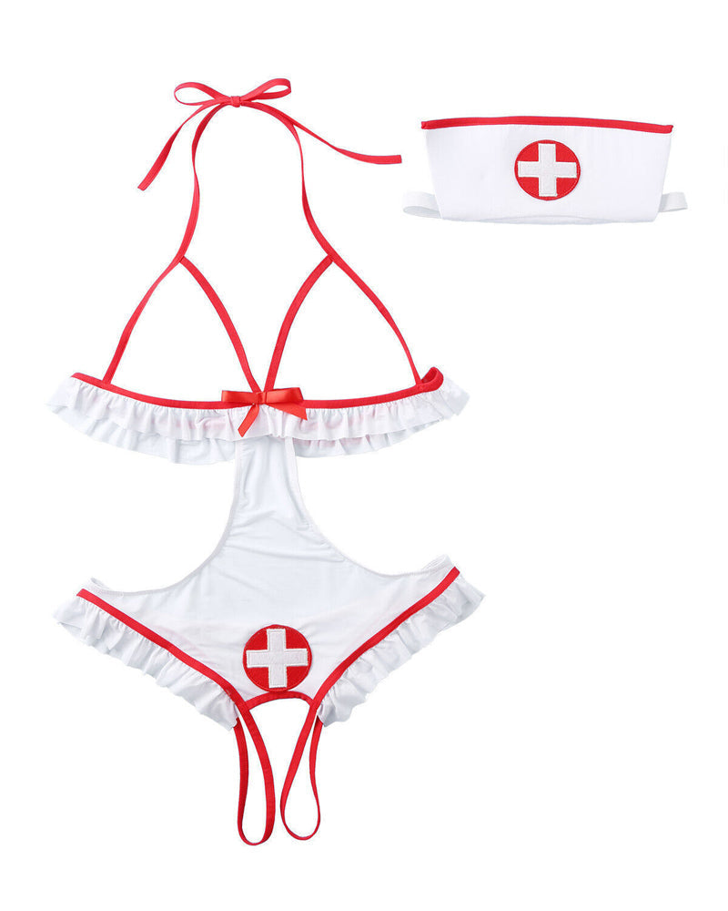 Sexy Naughty Maid Nurse Role-playing Lingerie Set