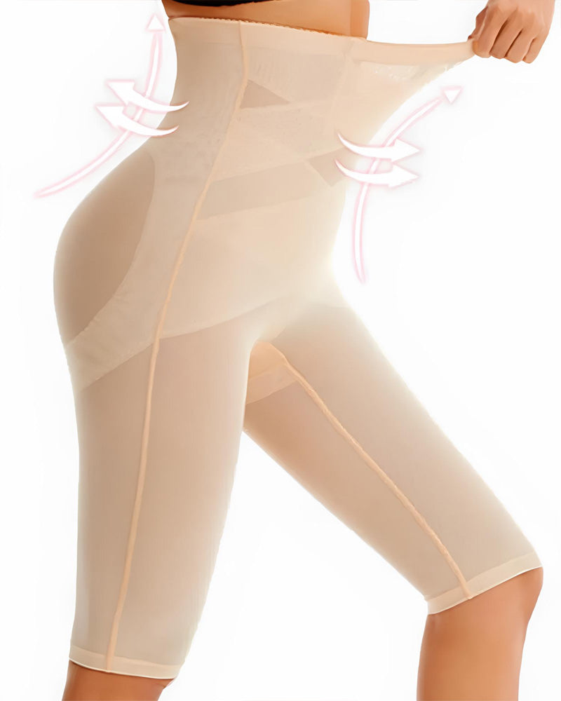 Women's Double Cross Mesh Seamless High Waist Tummy Lifting Buttocks Shaping Tights