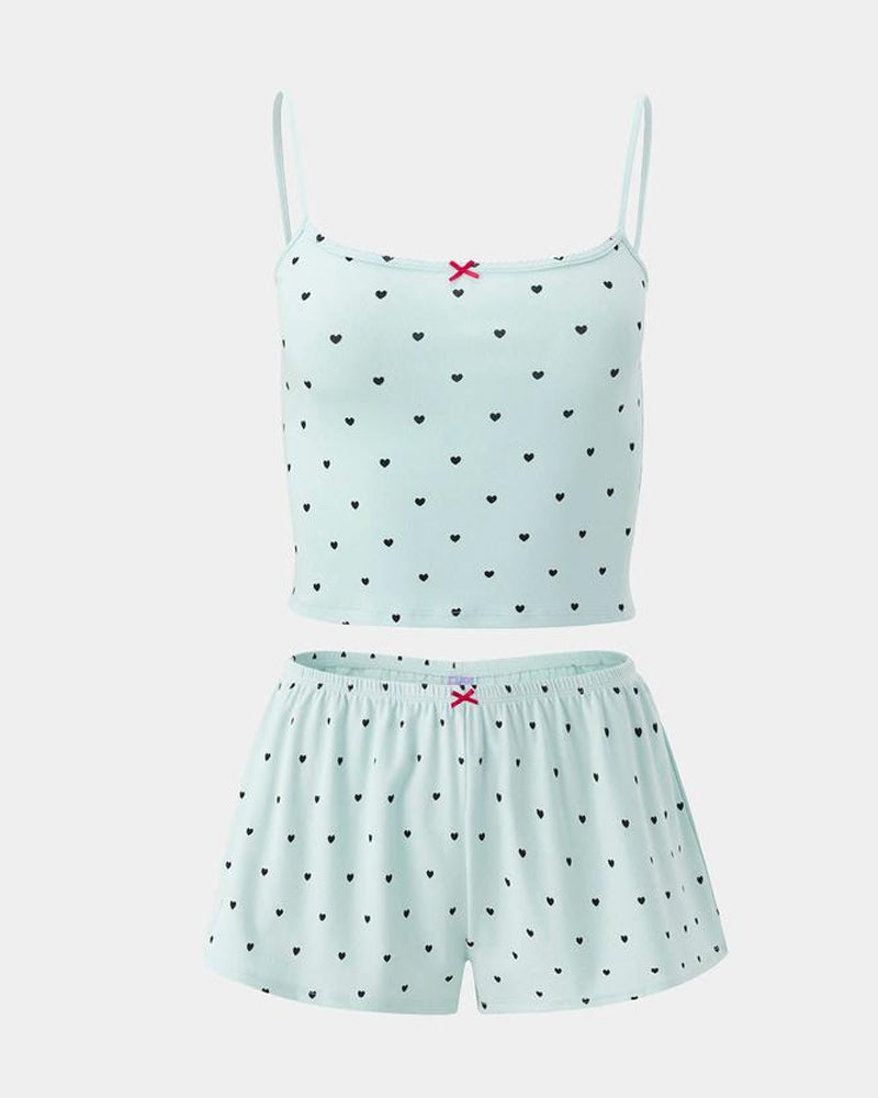 Christmas Comfortable Casual Stretch Vest Shorts Loungewear Set