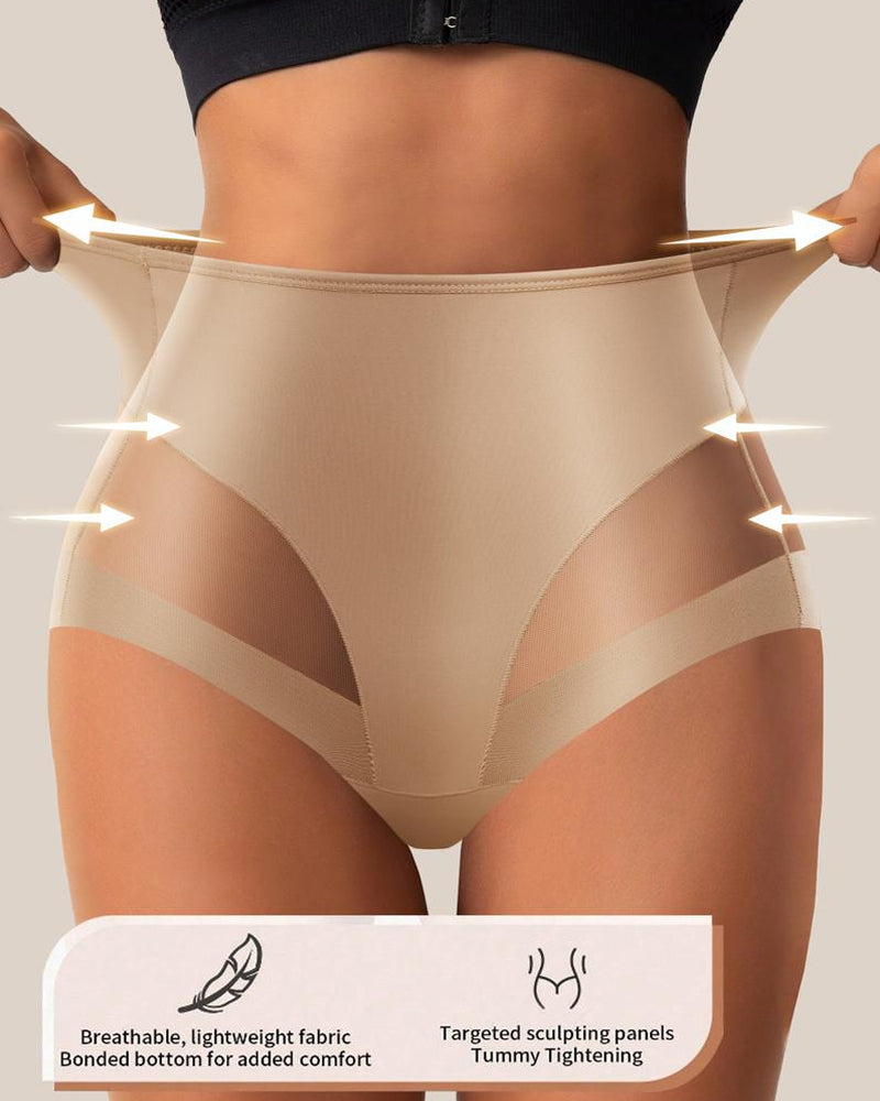 Sexy Stretchy Mesh Patchwork Tummy Control Butt Lifting Panties