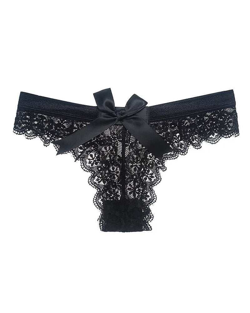Sexy Lace Bow Low-rise Thong