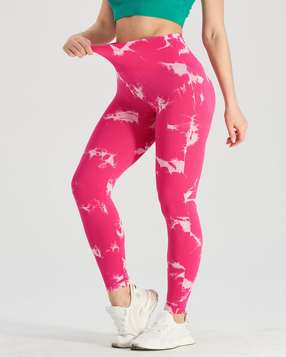 Seamless Tie-dye High-waisted Slimming Butt-lifting Tight-fitting Yoga Pants