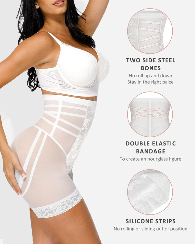 High Waist Tummy Control Lace Butt Lifting Shapewear Shorts