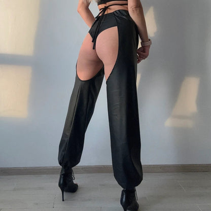 Leather Crotchless Pants HEMSMTH427