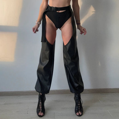 Leather Crotchless Pants HEMSMTH427