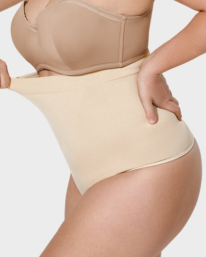 High Waist Tummy Control Shaping Thong Panty (2 Pack)