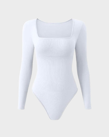 Sexy Square Neck Long Sleeve Bodysuits