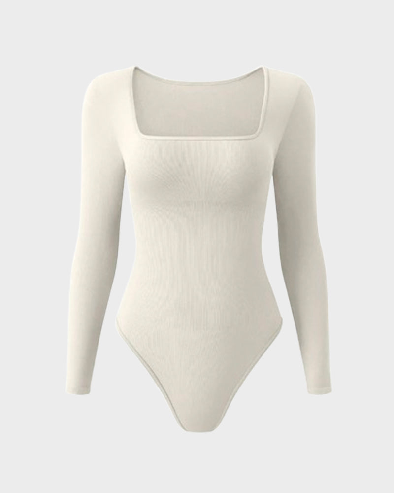 Sexy Square Neck Long Sleeve Bodysuits