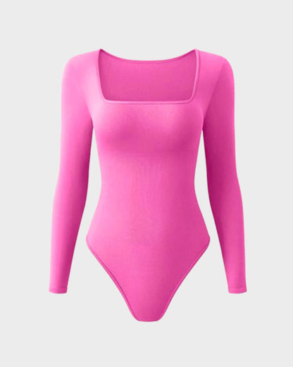 Sexy Square Neck Long Sleeve Bodysuits