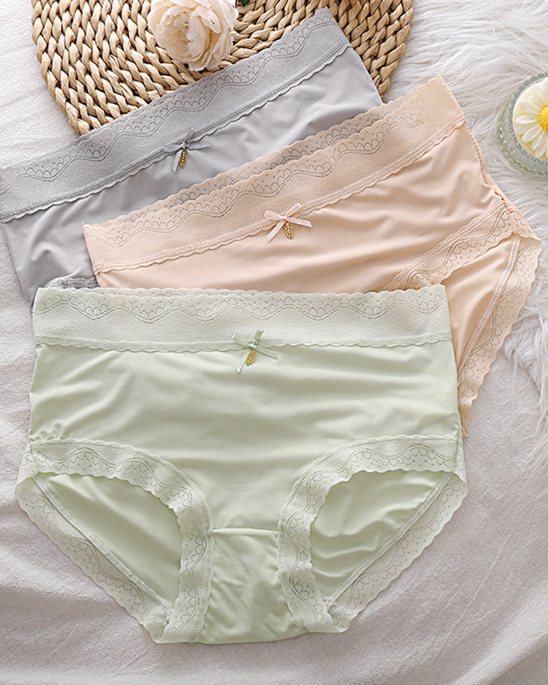 Comfortable Breathable Ice Silk Seamless Pure Cotton Crotch Women's Briefs