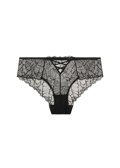 JENNIFER Sexy Black Recycled Lace Boyshort Panties