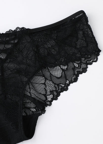 JENNIFER Sexy Black Recycled Lace Boyshort Panties