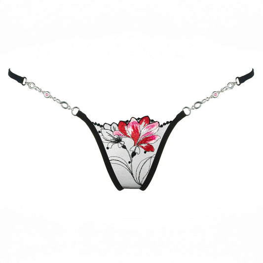 Mini perizoma G - String - Red Flower - Lucky Cheeks - The Game Lingerie