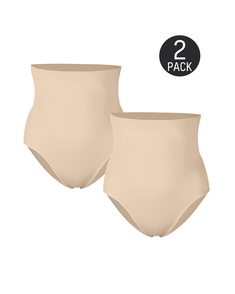 High Waist Tummy Control Brief Shaping Panty (2 Pack)