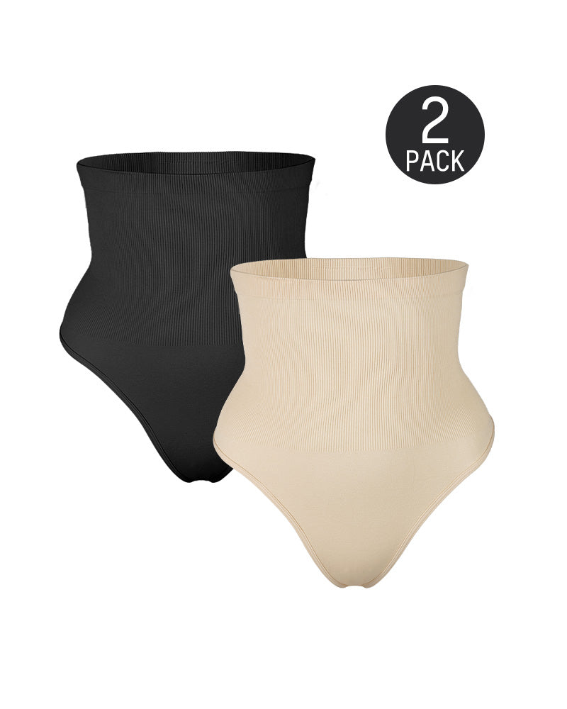 High Waist Tummy Control Thong (2 Pack)