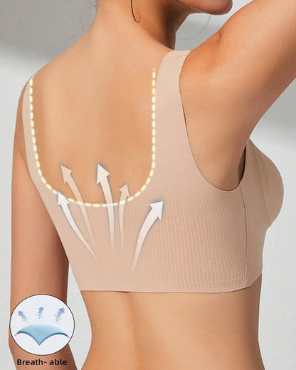 Women's V Neck Seamless Wire-free Comfortable Breathable Vest Bra