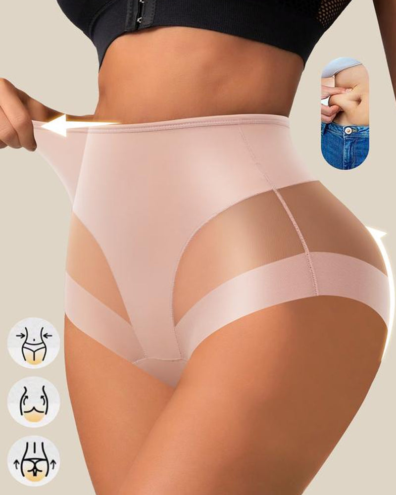 Sexy Stretchy Mesh Patchwork Tummy Control Butt Lifting Panties