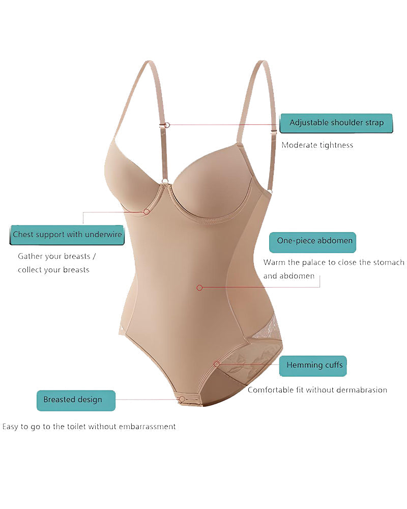 Women's Tummy-Control Sleeveless Tube Top Hip Lace One-Piece Body Shaper